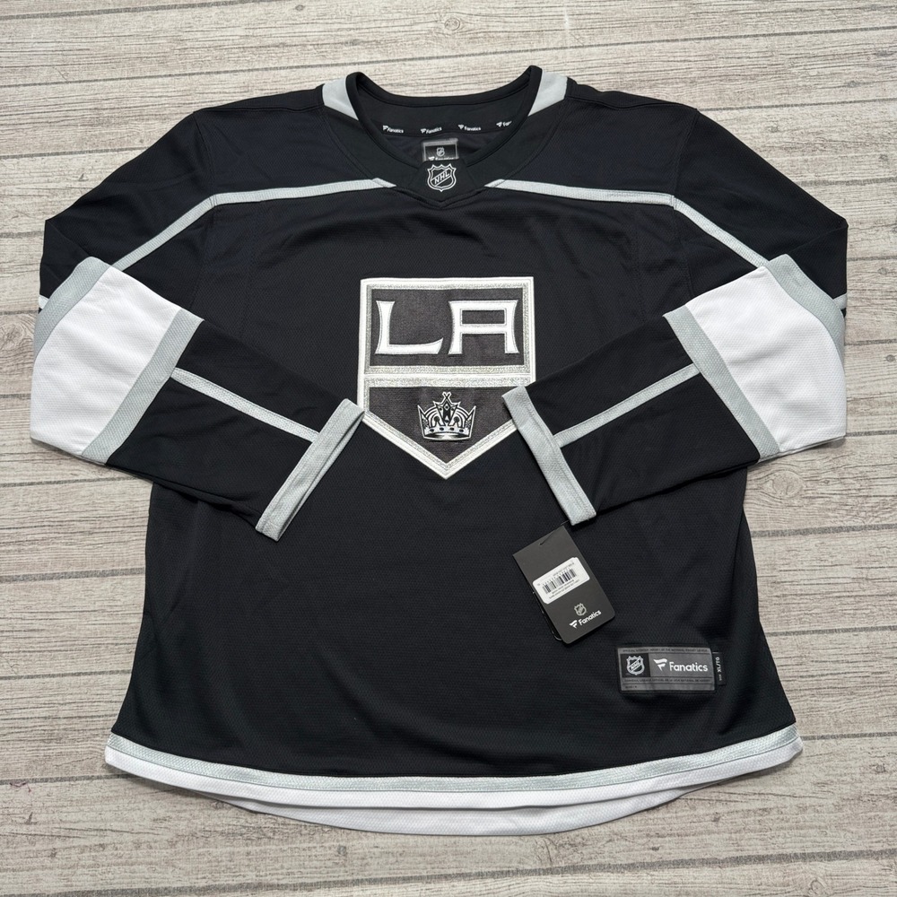 NEW Los Angeles Kings Jersey Men's XL Black Fanatics Breakaway Hockey Home Away